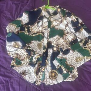 Green gold chain Womans blouse